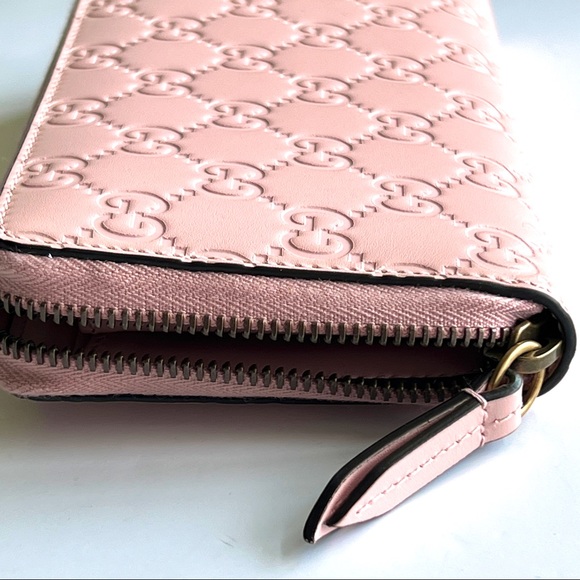 Gucci Cat Motif Continental Embossed GG Leather Zip Around Wallet in Pink - Picture 4 of 7